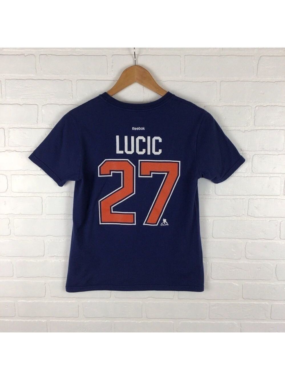 KIDS Reebok Oilers Lucic hockey team  coton t-shirt medium for kid